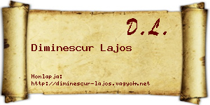 Diminescur Lajos névjegykártya